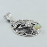 Rainbow Moonstone Silver Pendant