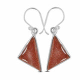 Sunstone Silver Earrings