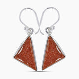 Sunstone Silver Earrings