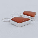 Sunstone Silver Earrings