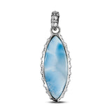 Larimar Gemstone Silver Pendant