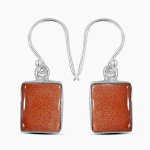 Sunstone Silver Earrings