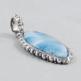 Larimar Gemstone Silver Pendant