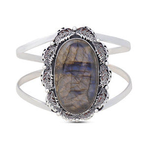 Labradorite 925 Sterling Silver Cuff Bangle
