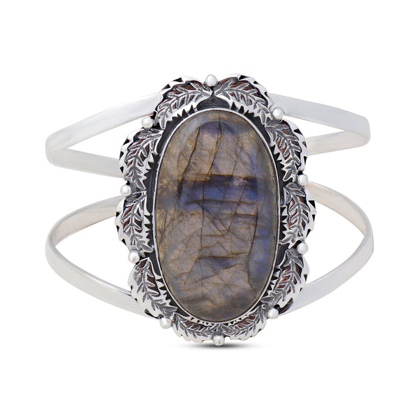 Labradorite 925 Sterling Silver Cuff Bangle