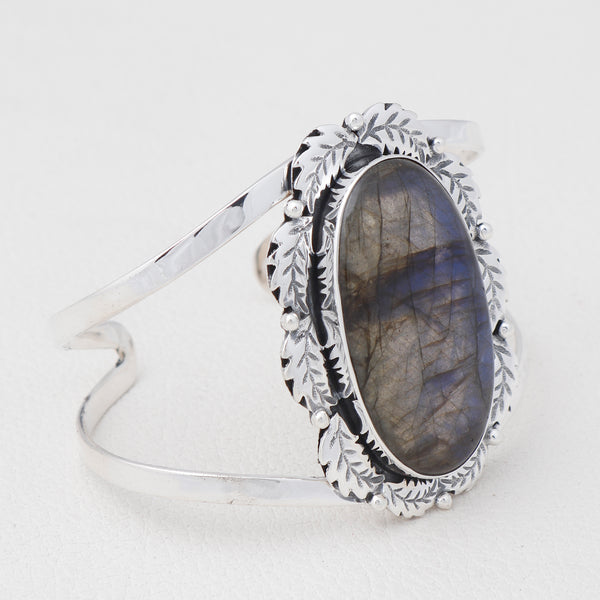 Labradorite 925 Sterling Silver Cuff Bangle