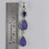 Raw Tanzanite 925 Silver Pendant