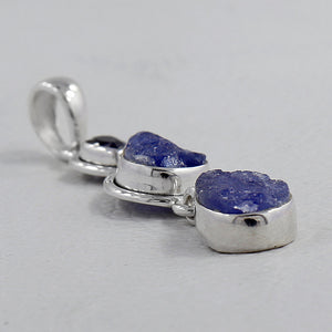 925 Silver Raw Tanzanite Pendants