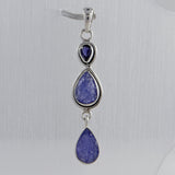 Raw Tanzanite 925 Silver Pendant