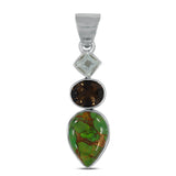 925 Silver Green Copper Turquoise Pendant