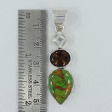 925 Silver Green Copper Turquoise Pendant