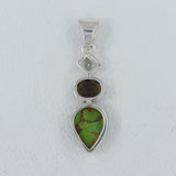 Green Copper Turquoise 925 Silver Pendant