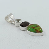 925 Silver Green Copper Turquoise Pendant