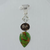 Green Copper Turquoise 925 Silver Pendant