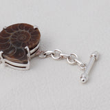 Ammonite Gemstone Bracelet 925 Sterling Silver Bracelet