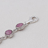 Natural Ruby Bracelet -925 Solid Silver Bracelet