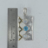 Rainbow Moonstone Silver Pendant