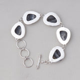 Dendritic Opal Bracelet 925 Solid Silver Bracelet