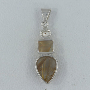 925 Silver Rutilated Quartz Pendants