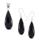 Black Onyx Pendant with Earring Jewelry Set