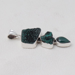 925 Sterling Silver Libethenite Pendants