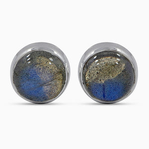 Labradorite Silver Studs Earrings