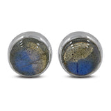 Labradorite Silver Studs Earrings