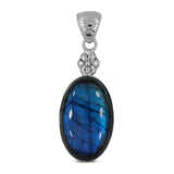 Blue Labradorite Silver Pendant