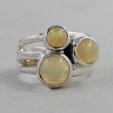 Ethiopian Opal Designer 925 Sterling Silver Ring