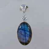 Blue Labradorite Silver Pendant