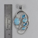 Rainbow Moonstone Silver Pendant