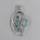 Rainbow Moonstone Silver Pendant