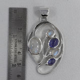 Rainbow Moonstone Silver Pendant