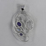 Rainbow Moonstone Silver Pendant