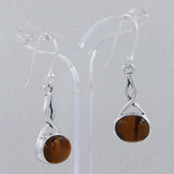 Rainbow Moonstone Silver Earrings