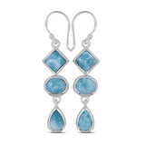 Rainbow Moonstone Silver Earrings