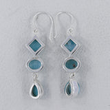 Rainbow Moonstone Silver Earrings