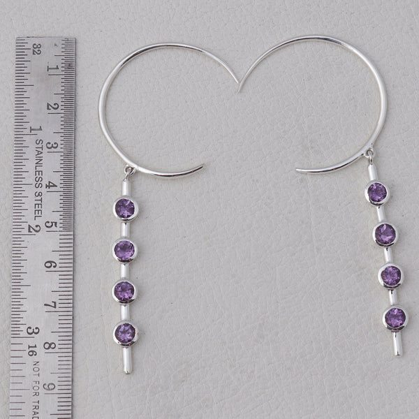 Amethyst Silver Earrings