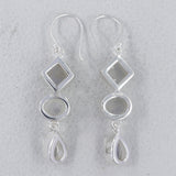 Rainbow Moonstone Silver Earrings