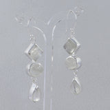 Rainbow Moonstone Silver Earrings