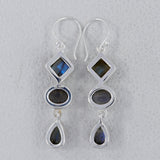 Rainbow Moonstone Silver Earrings