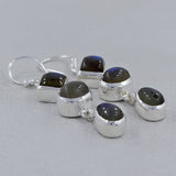 Rainbow Moonstone Silver Earrings