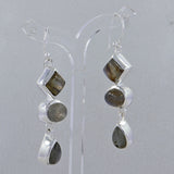 Rainbow Moonstone Silver Earrings