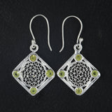 Peridot Tarakashi Designer Silver Earrings