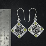 Peridot Tarakashi Designer Silver Earrings