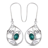 Malachite Silver Earrings