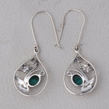 Malachite Silver Earrings