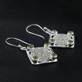 Peridot Tarakashi Designer Silver Earrings