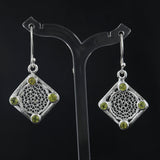 Peridot Tarakashi Designer Silver Earrings