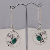 Malachite Silver Earrings